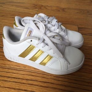 Gold Adidas Sneakers- size kids 11